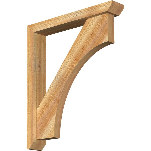 Ekena Millwork Westlake Slat Rough Sawn Bracket w/ Offset Brace, Western Red Cedar, 4"W x 24"D x 28"H BKT0402X24X28WTL06RWR - main
